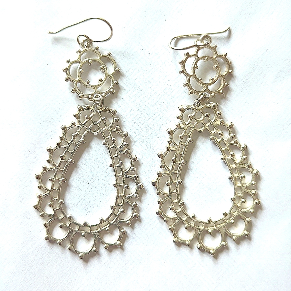Sterling Taxco art earrings